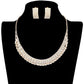 Trendy Crystal Rhinestone Pave Collar Necklace Earring Set
