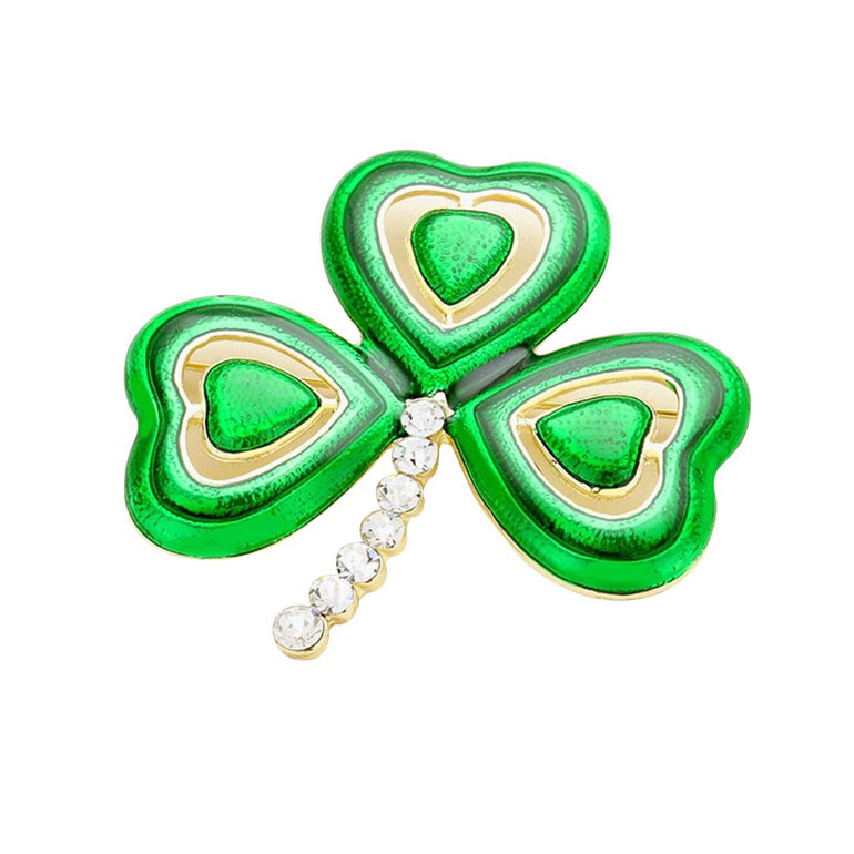Lacquered Clover Brooch