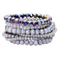 9PCS Faceted Bead Stretch Bracelets