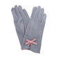 Bow Pointed Faux Suede Smart Touch Gloves