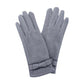Bow Pointed Faux Suede Smart Touch Gloves