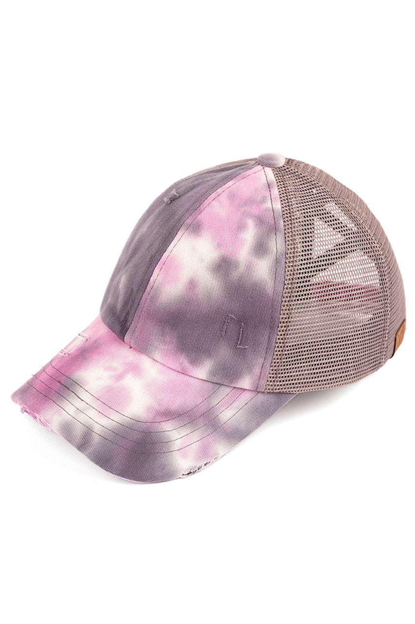 C.C TIE DYE CRISS-CROSS MESH PONYCAP