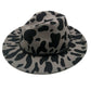 Faux Leather Band Cattle Patterned Panama Hat