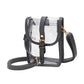 Faux Leather Belt Buckle Pointed Transparent Crossbody Bag