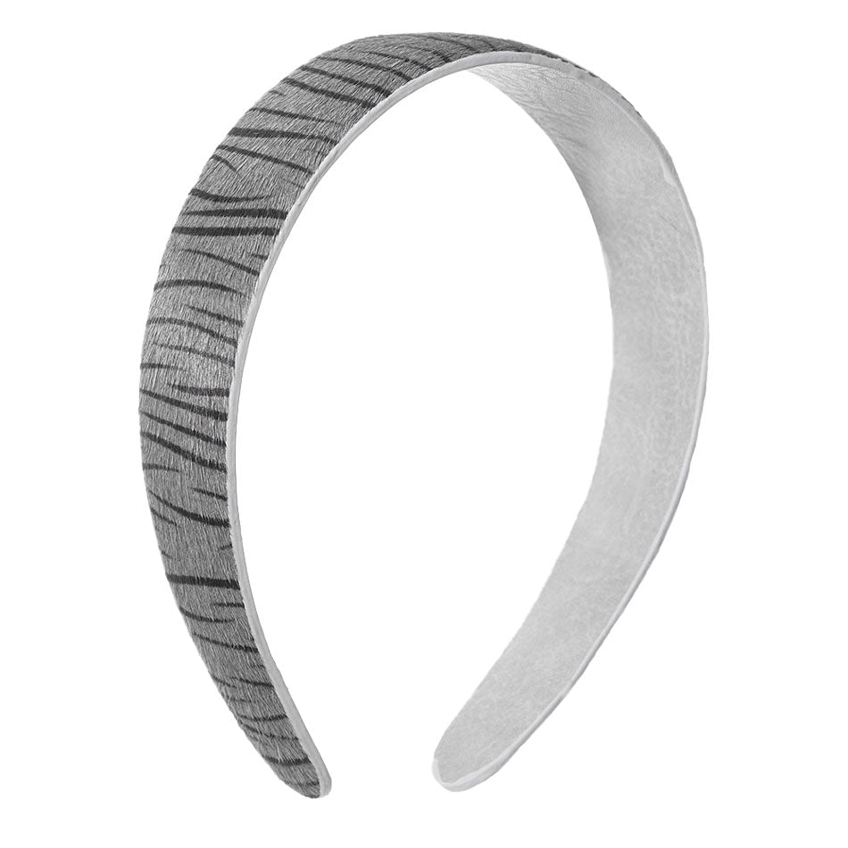 Genuine Leather Zebra Print Headband