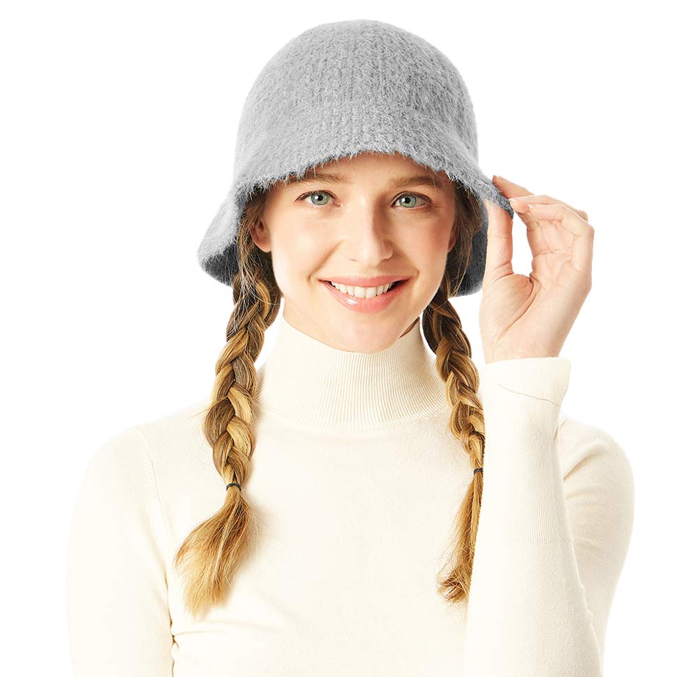 Soft Cable Knit Solid Bucket Hat