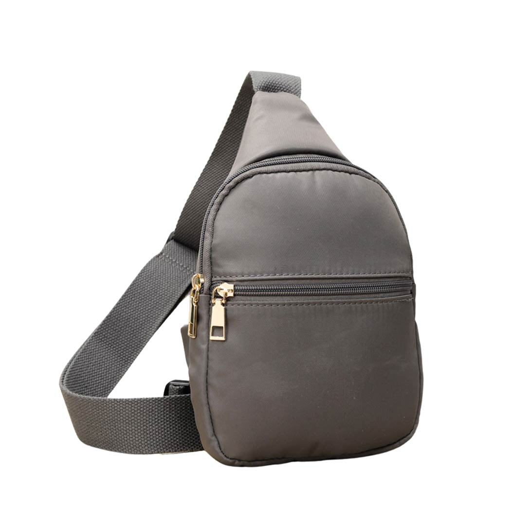 Solid Nylon Mini Sling Bag