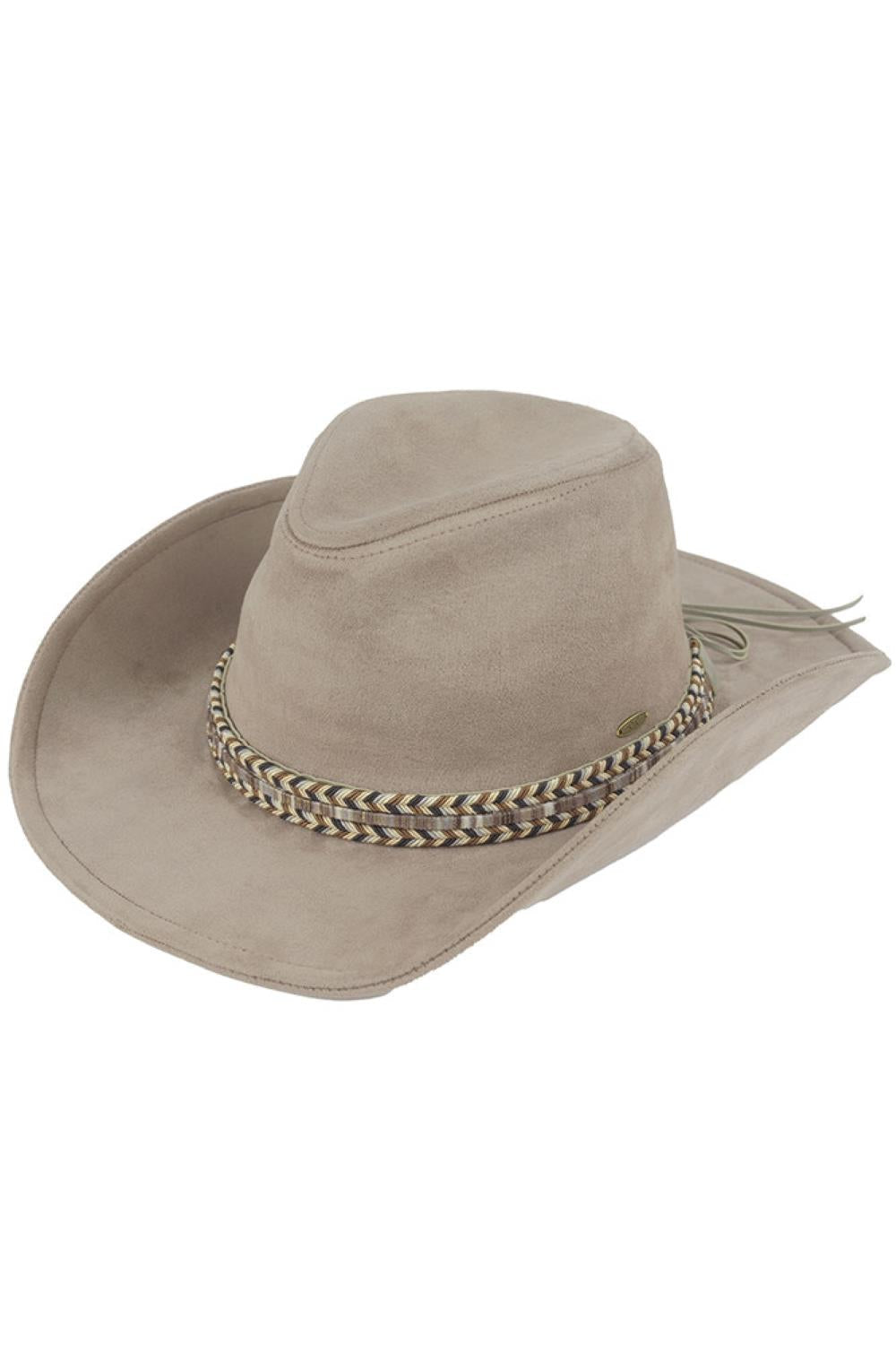 C.C Multi Thread Trim Suede Cowboy Hat