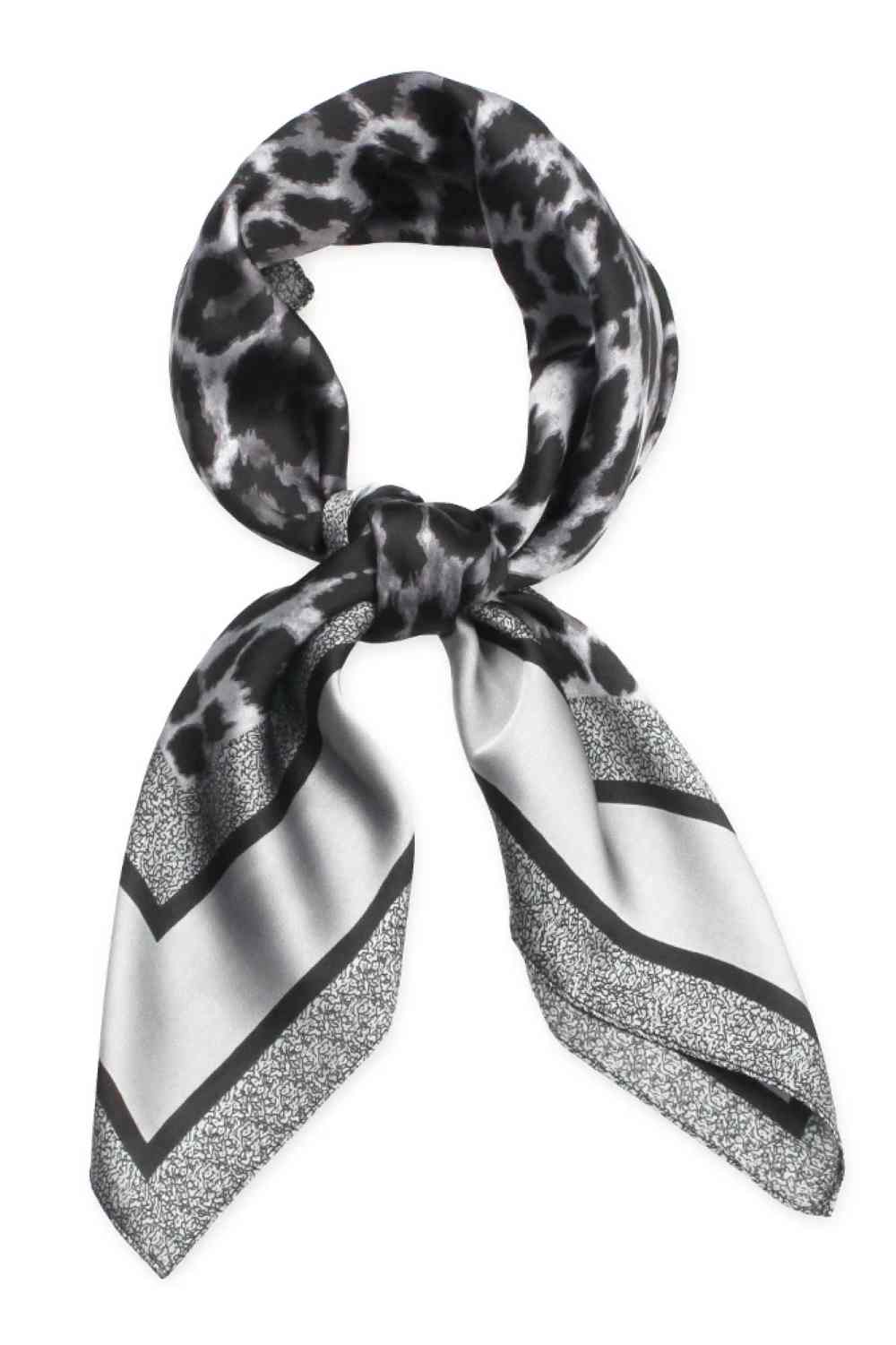 Leopard Pattern Print Satin Square Scarf