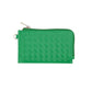 Faux Leather Basket Weave Flat Card Holder Wallet with Wristlet
