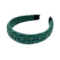 Faux Leather Padded Plaid Braided Headband