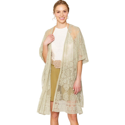Flower Lace Kimono Poncho