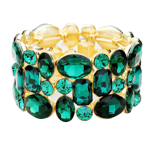 Glass Crystal Stretch Evening Bracelet