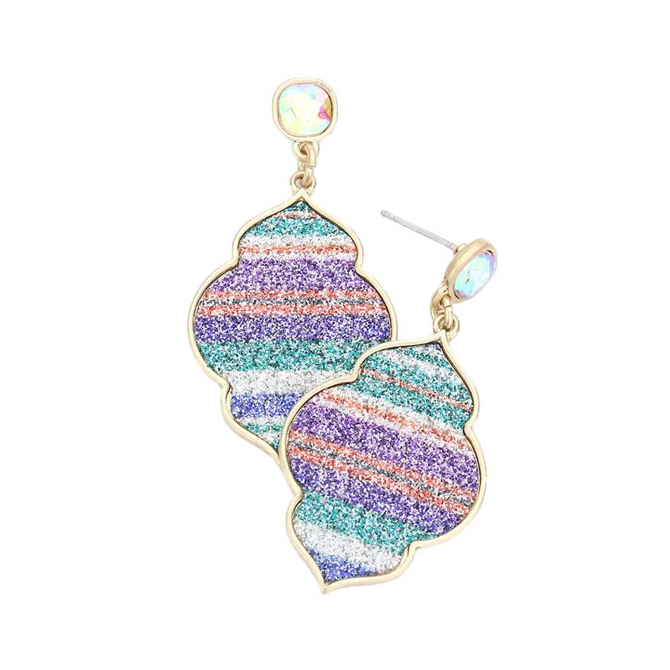 Glittered Petal Dangle Earring