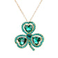 Women's Heart Crystal Rhinestone Clover Pendant Necklace St. Patrick's Day