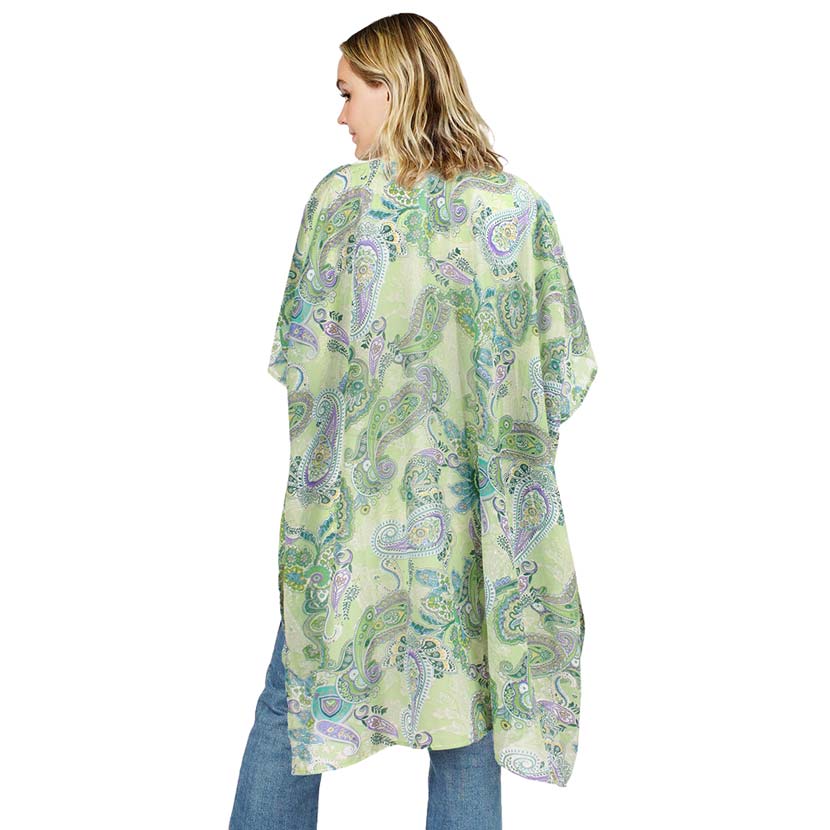 Paisley Patterned Cover Up Kimono Poncho