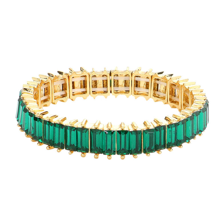 Rectangle Stone Stretch Evening Bracelet