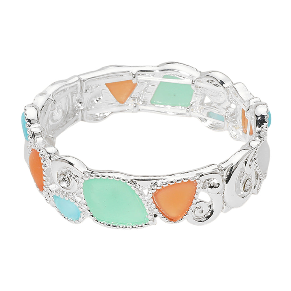 Sea Glass Pebble Stretch Bracelet
