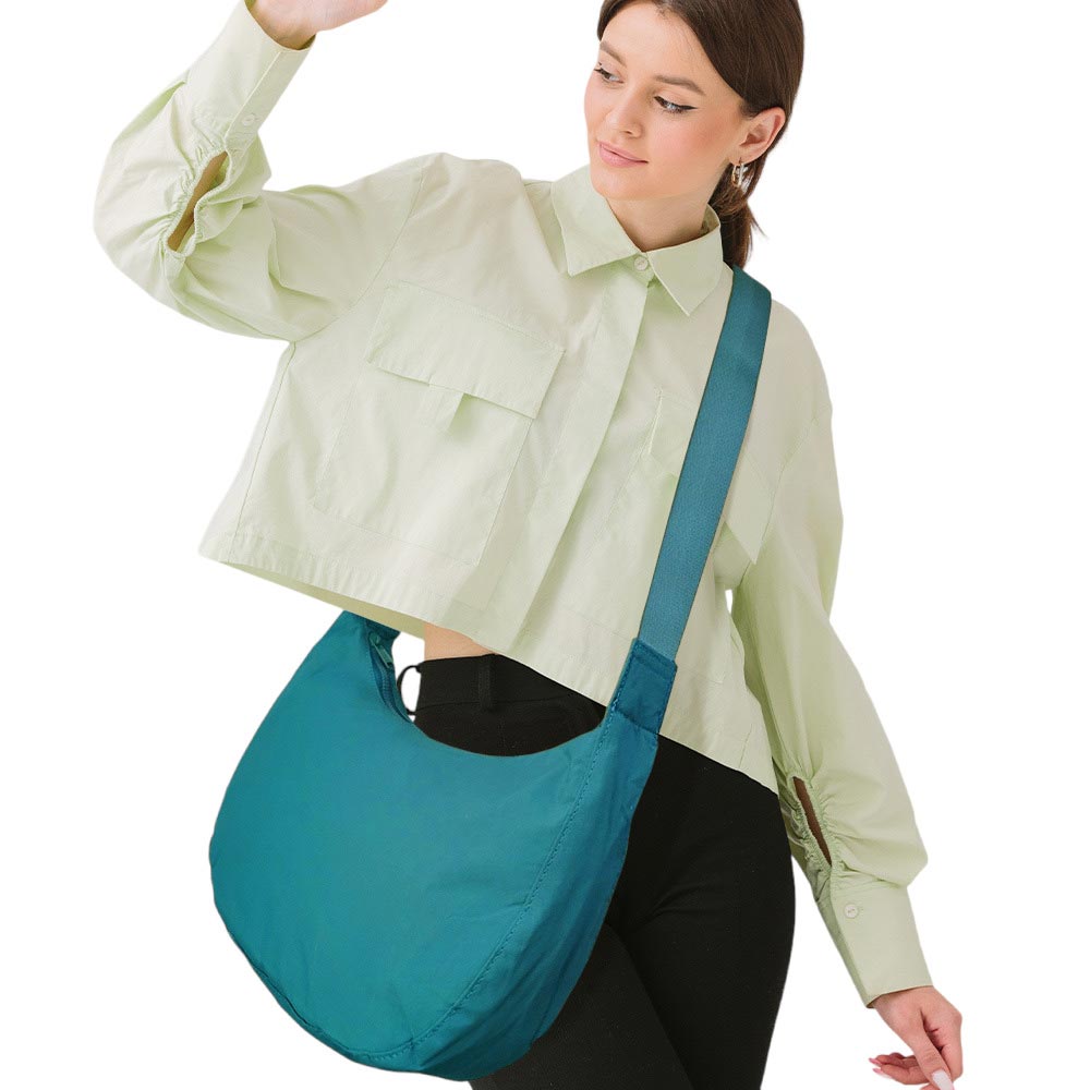 Women's Solid Nylon Sling Bag Crossbody