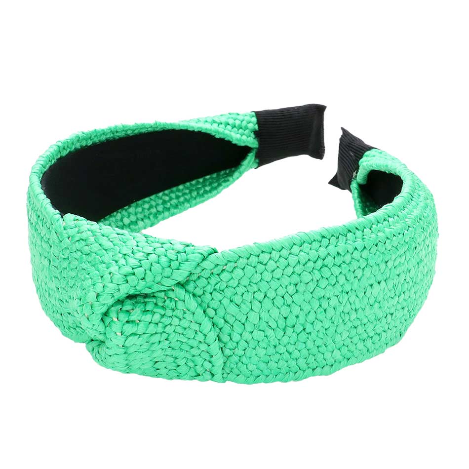 Trendy Straw Knot Burnout Headband