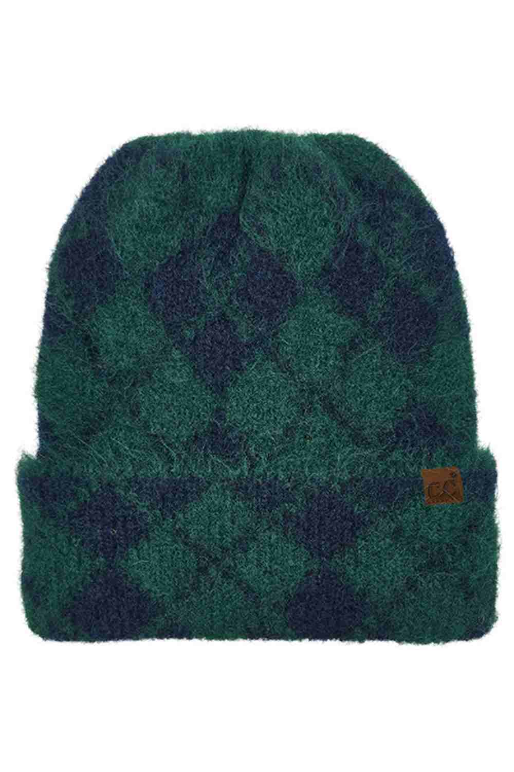C.C Argyle Pattern Cuff Beanie Winter Hat
