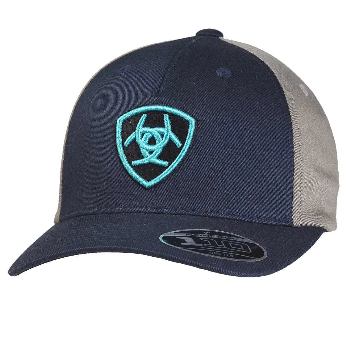ARIAT Escudo Contorno Turquesa (Azul Marino/Gris) - Gorra