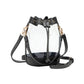 Solid Faux Leather Transparent Bucket Bag