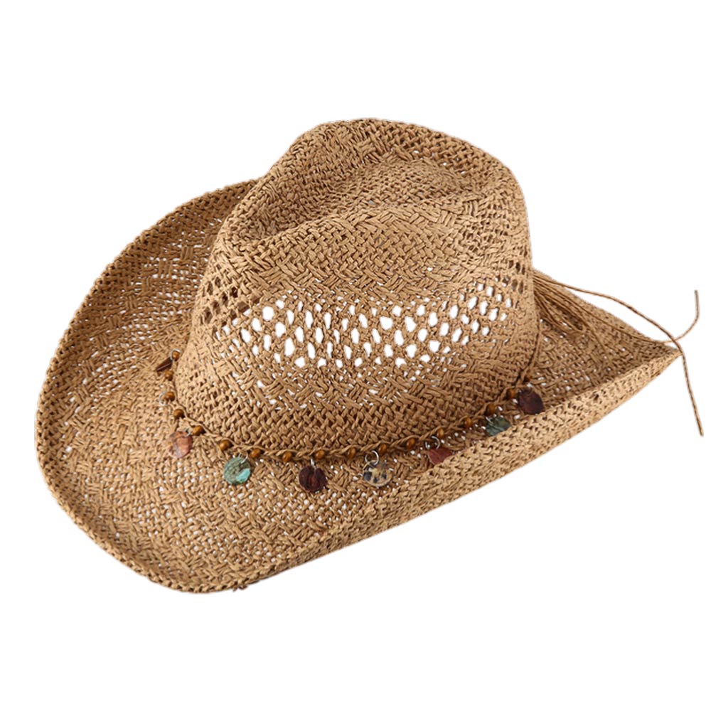 Sombrero Fedora de Verano Vaquero con Acento de Banda de Estación Decorativa Boho Occidental Trenzado