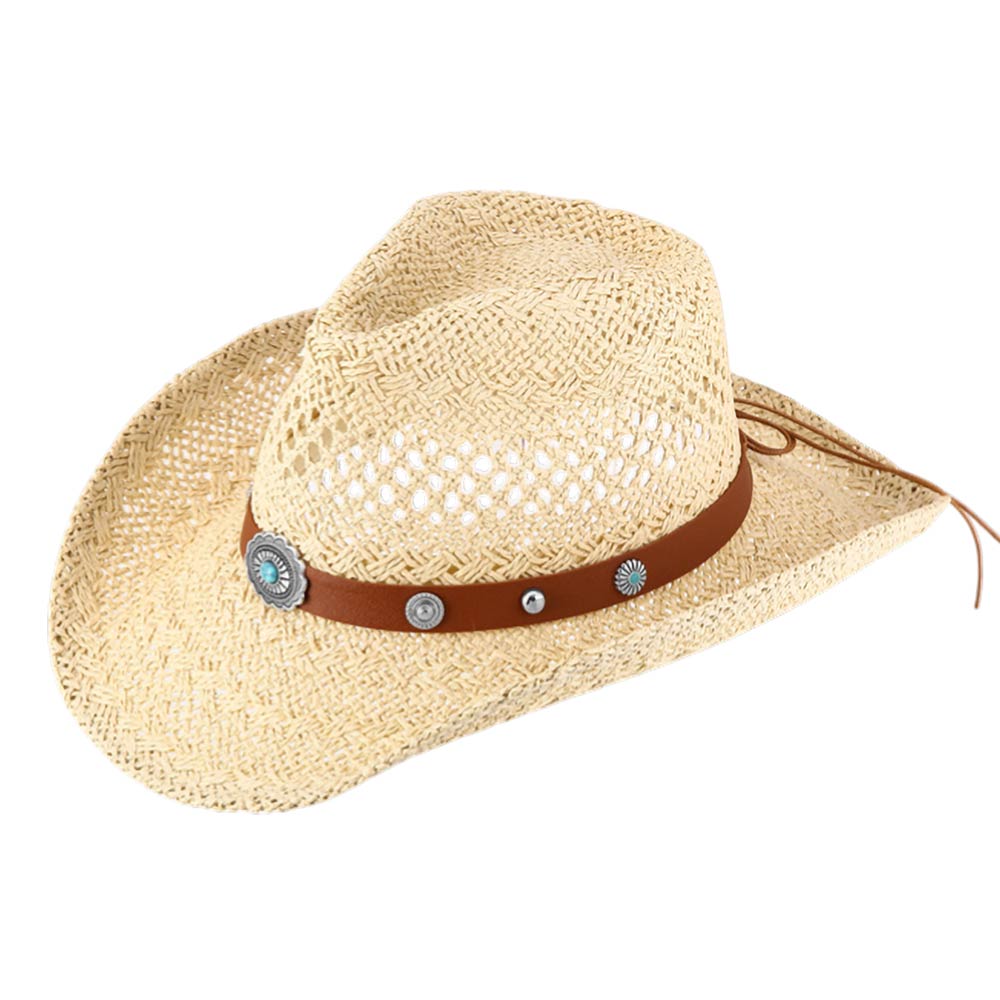 Boho Decorative Band Accent Western Woven Cowboy Summer Fedora Hat