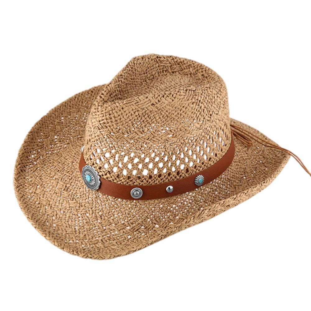 Boho Decorative Band Accent Western Woven Cowboy Summer Fedora Hat