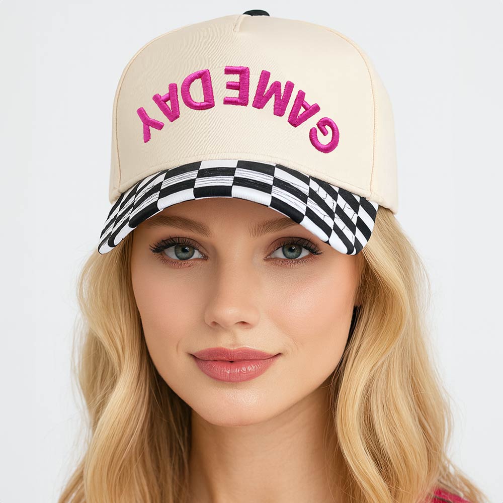 Checkered GAMEDAY Embroidered Baseball Cap