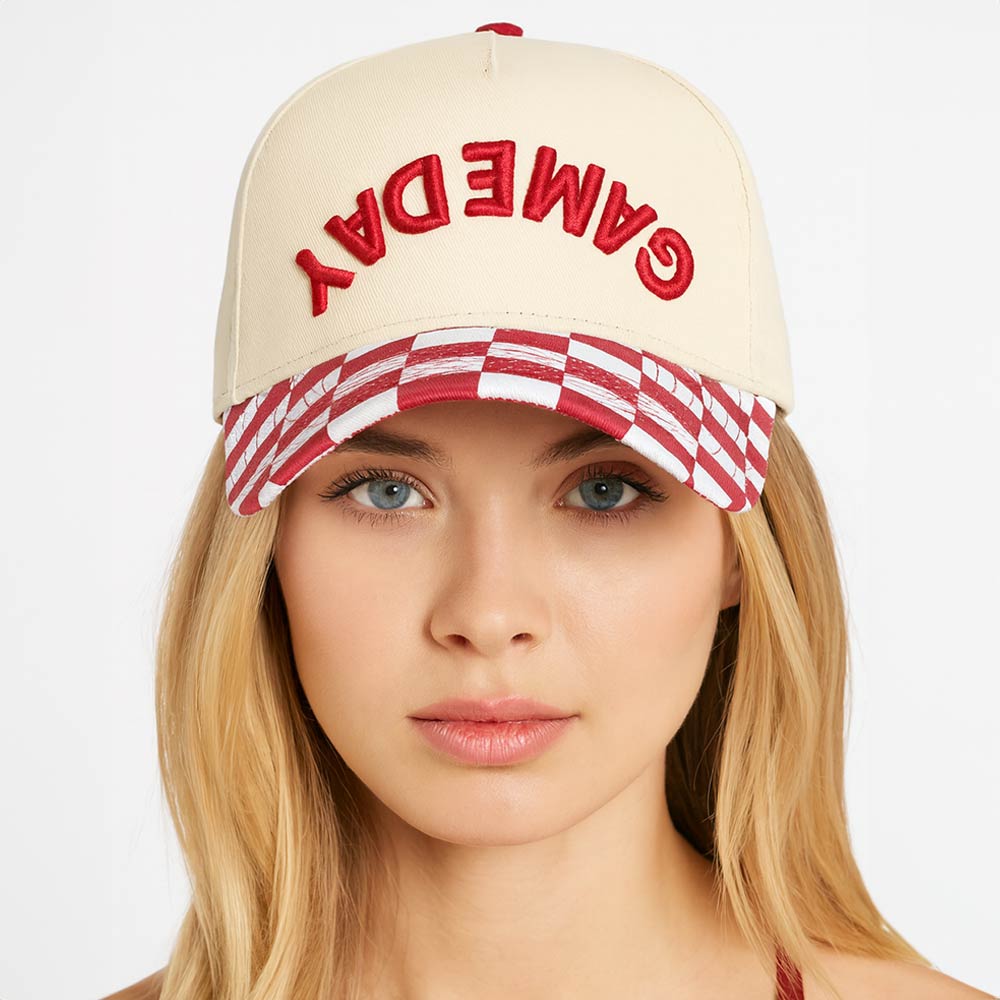 Checkered GAMEDAY Embroidered Baseball Cap