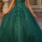 Nox Anabel H1271 Long Scoop Neckline Glitter Tulle A-Line Ballgown