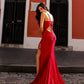 Nox Anabel H1272 Long Fitted Square Neck Glitter Satin Formal Gown