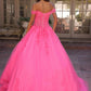 Nox Anabel H1349 Vestido de Quinceañera Largo y Voluminoso con Hombros Caídos