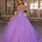 Nox Anabel H1349 Vestido de Quinceañera Largo y Voluminoso con Hombros Caídos