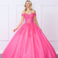 Nox Anabel H1349 Vestido de Quinceañera Largo y Voluminoso con Hombros Caídos