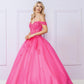 Nox Anabel H1349 Vestido de Quinceañera Largo y Voluminoso con Hombros Caídos