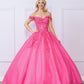 Nox Anabel H1349 Vestido de Quinceañera Largo y Voluminoso con Hombros Caídos