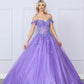 Nox Anabel H1349 Vestido de Quinceañera Largo y Voluminoso con Hombros Caídos