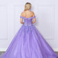 Nox Anabel H1349 Vestido de Quinceañera Largo y Voluminoso con Hombros Caídos