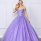 Nox Anabel H1349 Vestido de Quinceañera Largo y Voluminoso con Hombros Caídos