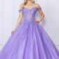 Nox Anabel H1349 Vestido de Quinceañera Largo y Voluminoso con Hombros Caídos