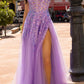 Nox Anabel H1350 Long A-Line Glitter Tulle Embroidered Sequin Applique Dress