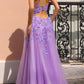 Nox Anabel H1350 Long A-Line Glitter Tulle Embroidered Sequin Applique Dress