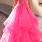 Nox Anabel H1351 Long A-Line Tiered Layered Ruffled Tulle Ballgown