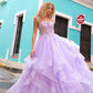 Nox Anabel H1351 Long A-Line Tiered Layered Ruffled Tulle Ballgown
