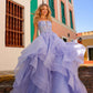 Nox Anabel H1351 Long A-Line Tiered Layered Ruffled Tulle Ballgown