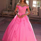 Nox Anabel H1352 Poofy A-Line Ballgown Off the Shoulder Quinceanera Dress