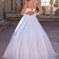Nox Anabel H1357 Plunging Illusion Neckline Corset A-Line Ballgown